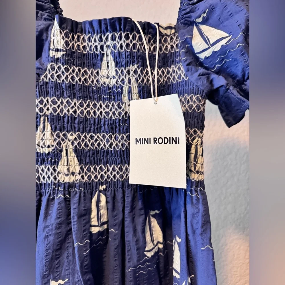 NWT Girls Mini Rodini sailboat dress - Picture 4 of 5